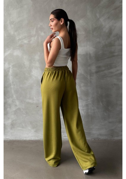 Fıstık Yeşili Geniş Paça Modal Kadın Eşofman Altı MG2122 fiyatları