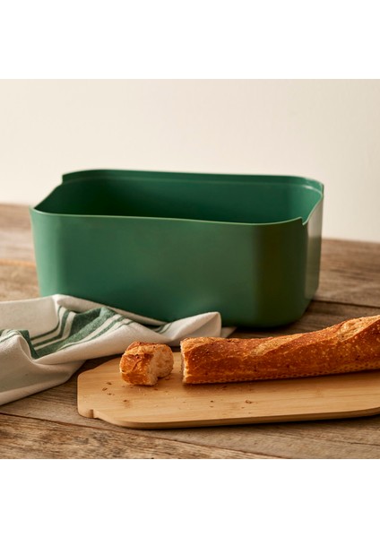 Breed 2in1 Kesme Tahtalı Ekmek Kutusu Haki (33X18,5X12 Cm)