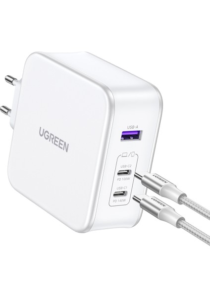 Nexode 140W Gan 3 Portlu Hızlı Şarj Cihazı 1xusb-A, 2xusb-C Qc 4.0 Pd 3.1, Beyaz, 15339 fırsatları