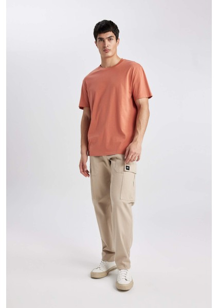 %100 Pamuk New Regular Fit Bisiklet Yaka Basic Düz Kısa Kollu Tişört V7699AZ24SP