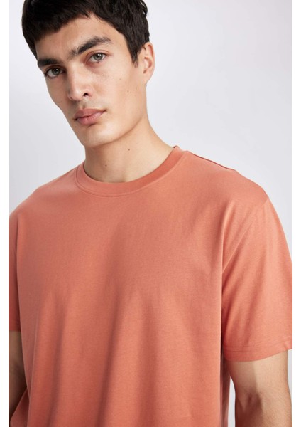 %100 Pamuk New Regular Fit Bisiklet Yaka Basic Düz Kısa Kollu Tişört V7699AZ24SP