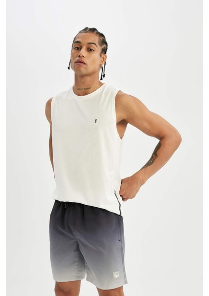 Regular Fit Degrade Baskılı File Astarlı Diz Üstü Deniz Şortu Z6873AZ24HS