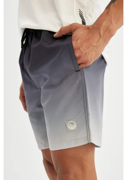 Regular Fit Degrade Baskılı File Astarlı Diz Üstü Deniz Şortu Z6873AZ24HS