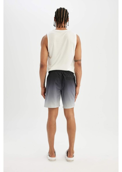 Regular Fit Degrade Baskılı File Astarlı Diz Üstü Deniz Şortu Z6873AZ24HS