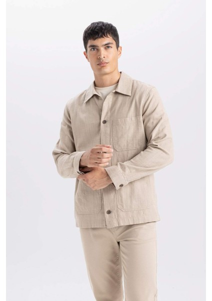 Regular Fit Polo Yaka Pamuklu Cepli Gömlek B4131AX24SP