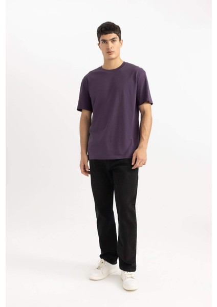 %100 Pamuk New Regular Fit Bisiklet Yaka Basic Düz Kısa Kollu Tişört V7699AZ24SP