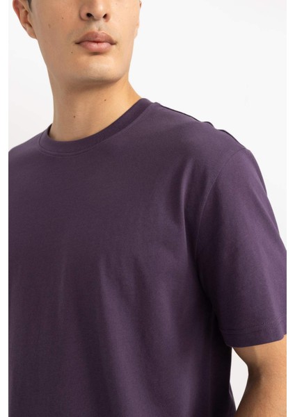 %100 Pamuk New Regular Fit Bisiklet Yaka Basic Düz Kısa Kollu Tişört V7699AZ24SP