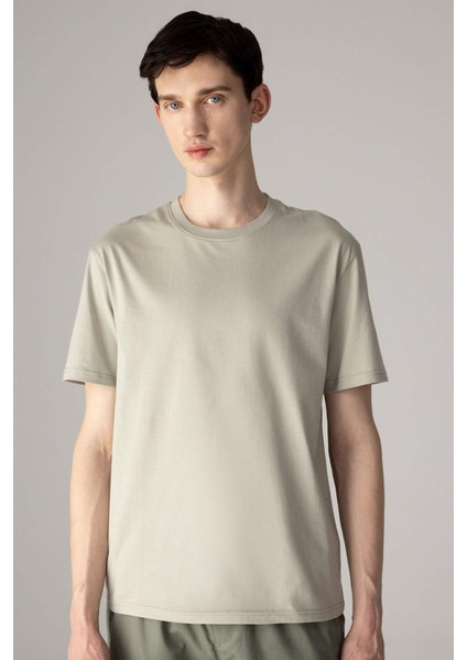 %100 Pamuk New Regular Fit Bisiklet Yaka Basic Düz Kısa Kollu Tişört V7699AZ24SP