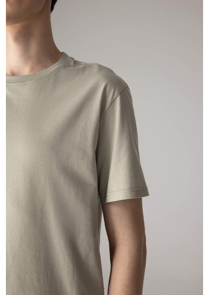 %100 Pamuk New Regular Fit Bisiklet Yaka Basic Düz Kısa Kollu Tişört V7699AZ24SP