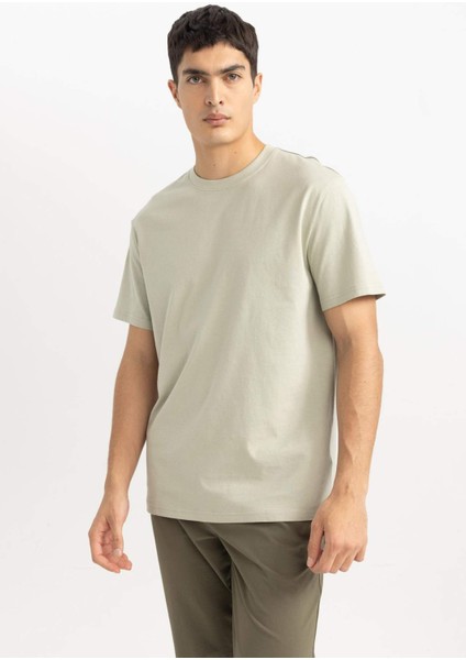 %100 Pamuk New Regular Fit Bisiklet Yaka Basic Düz Kısa Kollu Tişört V7699AZ24SP