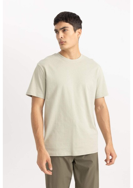 %100 Pamuk New Regular Fit Bisiklet Yaka Basic Düz Kısa Kollu Tişört V7699AZ24SP