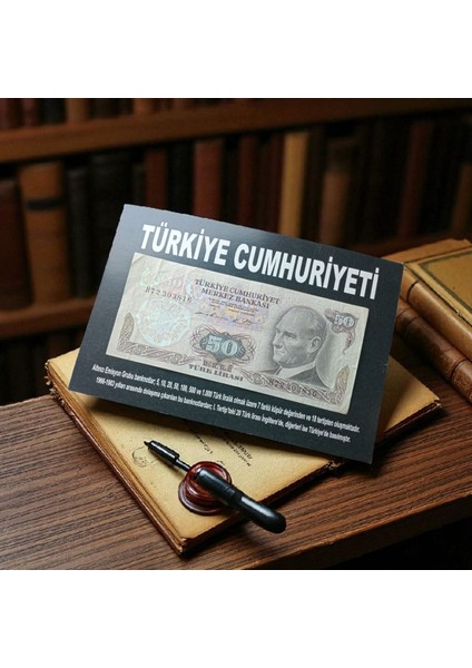 Türk Lirası Özel Folderında Kağıt Koleksiyon Para Hediye Antika Darpane Numismatik Hobi