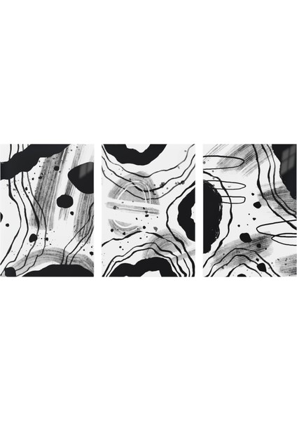 :temperli Cam Üçlü Set Tablo, Tablo, Üçlü Tablo, Uv Baskı, Cam Tablo, 3’lü Set, CUT013