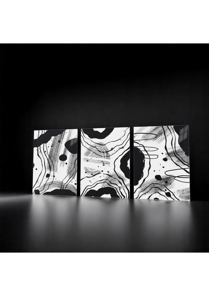 :temperli Cam Üçlü Set Tablo, Tablo, Üçlü Tablo, Uv Baskı, Cam Tablo, 3’lü Set, CUT013 modelleri