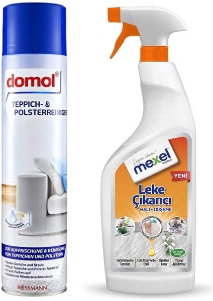 Halı Döşeme Leke Çıkarıcı Kar Çiçeği Kokulu 750 ml Domol Halı Leke Çıkarıcı Köpük 600 ml
