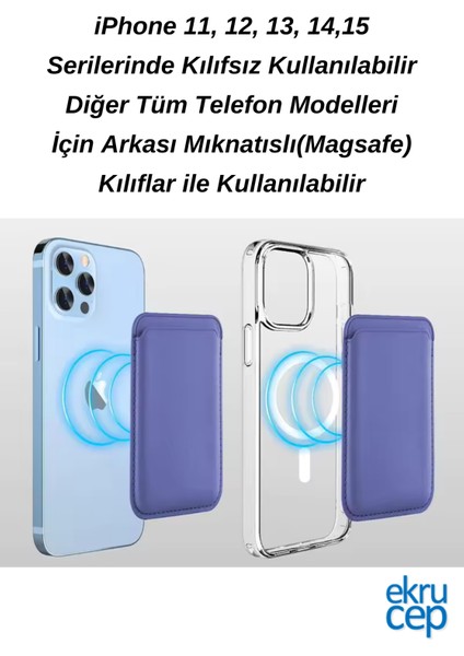 iPhone 11-12-13-14-15-16-17 Serileri ile Uyumlu Magsafe Uyumlu Mıknatıslı Kartlık Deri Magsafe Cüzdan Kartlık modelleri