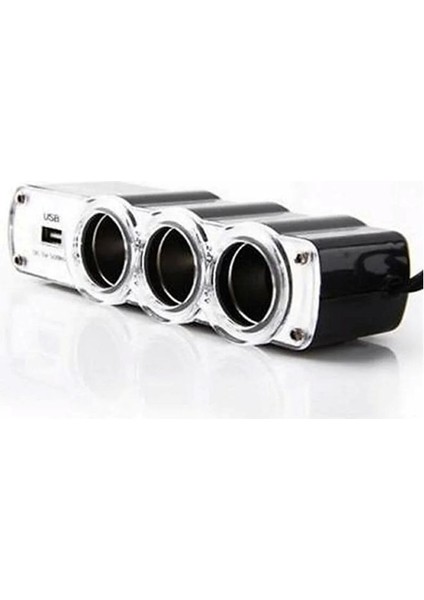 3 Port 1 USB Araç Çakmak Çoğaltıcı Soket, 12V, Çoklu Şarj Adaptörü fiyatları