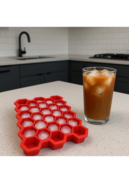 Pratik Petek Şeklinde Silikon Buz Kalıbı -Yapışmaz Buzluk Küpü