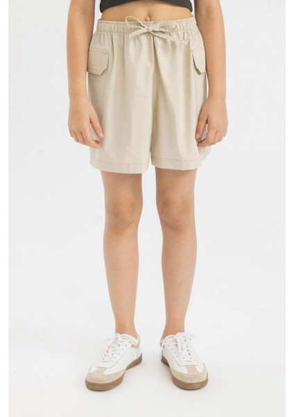 Kız Çocuk Pamuklu Şort B5049A824HS