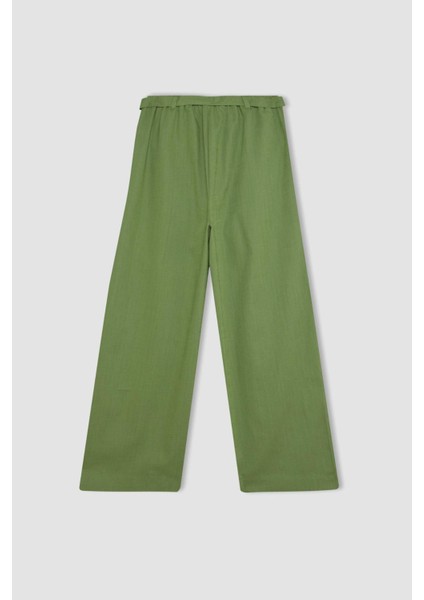 Kız Çocuk Wide Leg Geniş Paça Pamuklu Pantolon B5045A824HS