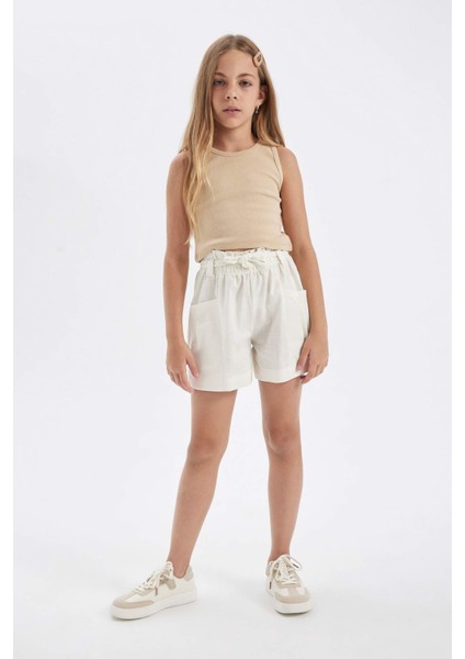 Kız Çocuk Keten Şort