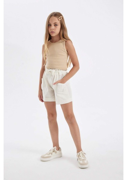 Kız Çocuk Keten Şort