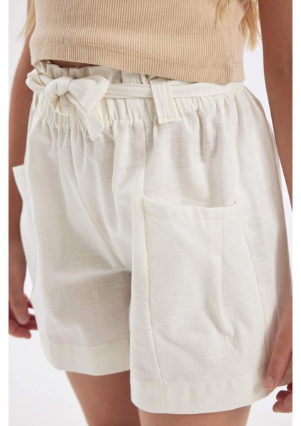 Kız Çocuk Keten Şort