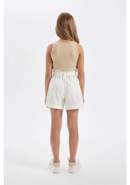 Kız Çocuk Keten Şort