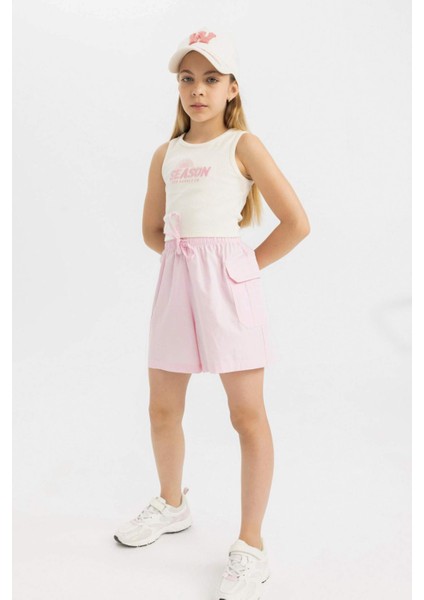 Kız Çocuk Pamuklu Şort B5049A824HS