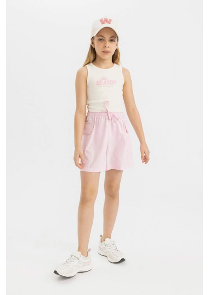 Kız Çocuk Pamuklu Şort B5049A824HS