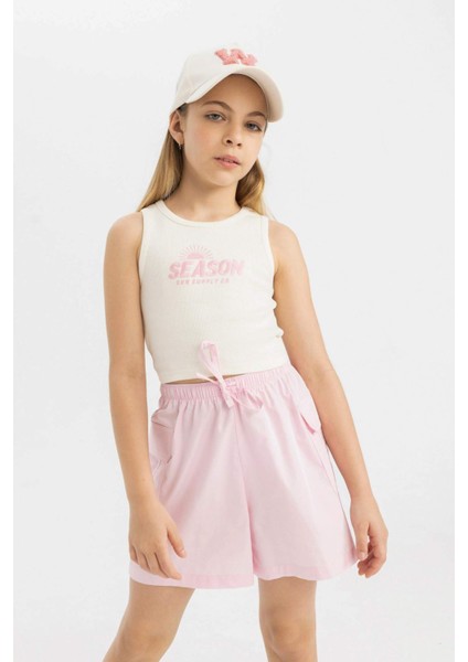 Kız Çocuk Pamuklu Şort B5049A824HS