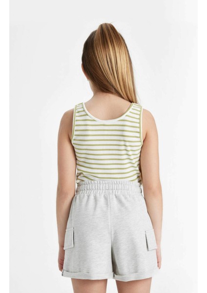 Kız Çocuk Bisiklet Yaka Çizgili Atlet