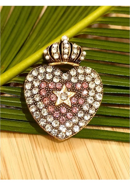 Klapli Krali Taçlı Figürlü Broş