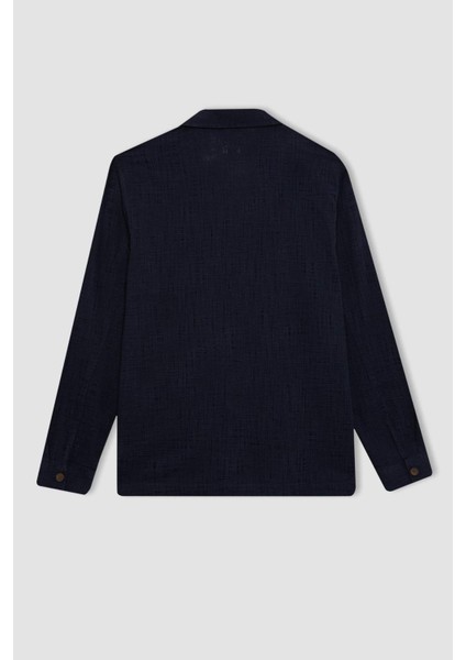 Regular Fit Apaş Yaka Pamuklu Gömlek Ceket B4608AX24SP