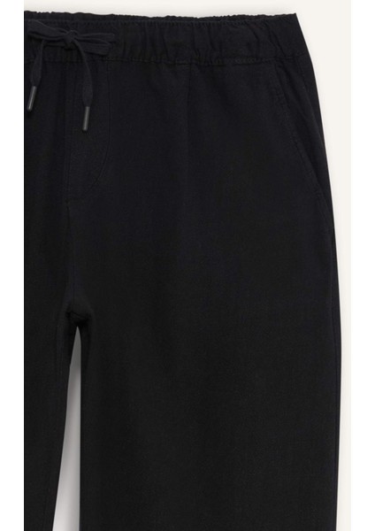 Yazlık Viskon Jogger Pantolon Regular Fit Normal Kesim Keten Karışımlı Düz Paça Cepli B4867AX24SP