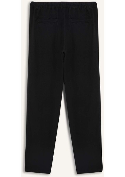 Yazlık Viskon Jogger Pantolon Regular Fit Normal Kesim Keten Karışımlı Düz Paça Cepli B4867AX24SP