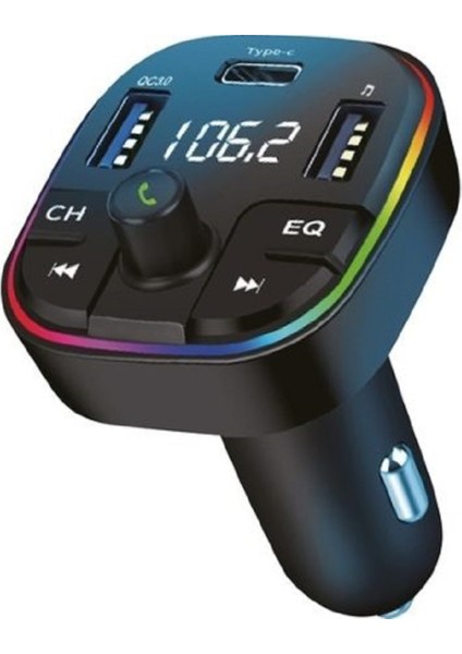 Pd Hızlı Şarj USB Şarj Destekli 45W / 67W Uyumlu Fm Modulatör Bluetooth Araç Çakmaklık