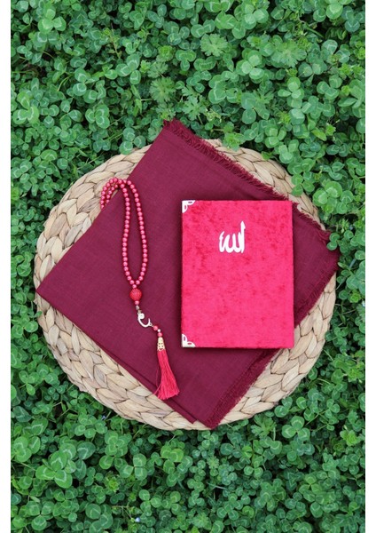 20 Adet Eşarplı Yasin Hediyelik Mevlid Seti Y201 Kırmızı fırsatları