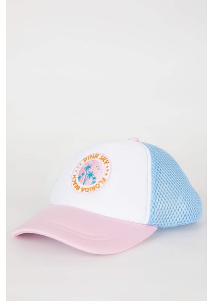 Kız Çocuk Nakışlı Gabardin Beyzbol Basketbol Şapkası B7584A824SM