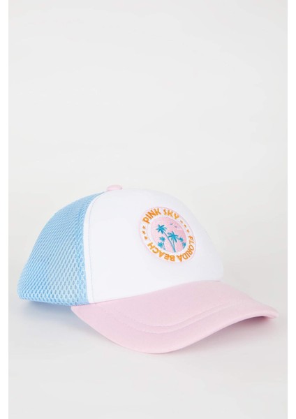 Kız Çocuk Nakışlı Gabardin Beyzbol Basketbol Şapkası B7584A824SM