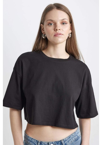 Coool Loose Fit Bisiklet Yaka Basic Düz Kısa Kollu Tişört X2381AZ24SM