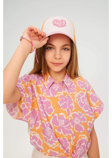Kız Çocuk Nakışlı Gabardin Beyzbol Basketbol Şapkası B7583A824SM