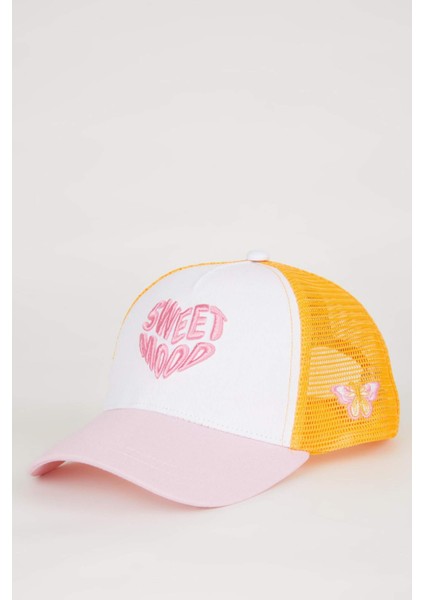 Kız Çocuk Nakışlı Gabardin Beyzbol Basketbol Şapkası B7583A824SM