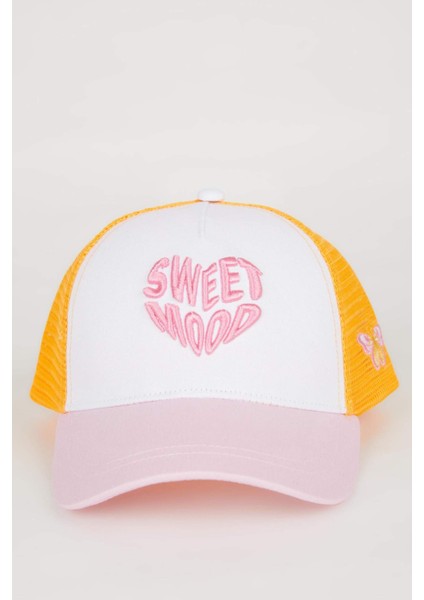 Kız Çocuk Nakışlı Gabardin Beyzbol Basketbol Şapkası B7583A824SM