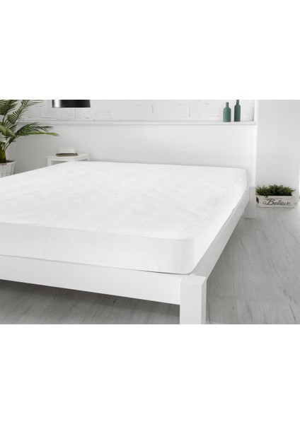 3D Kapitoneli Sıvı Geçirmez 90X190CM Fitted Tek Kişilik Alez