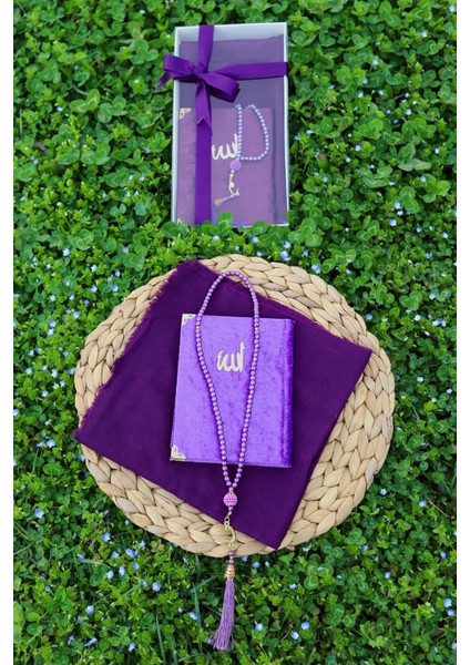 20 Adet Eşarplı Yasin Hediyelik Mevlid Seti Y201 Mor modelleri