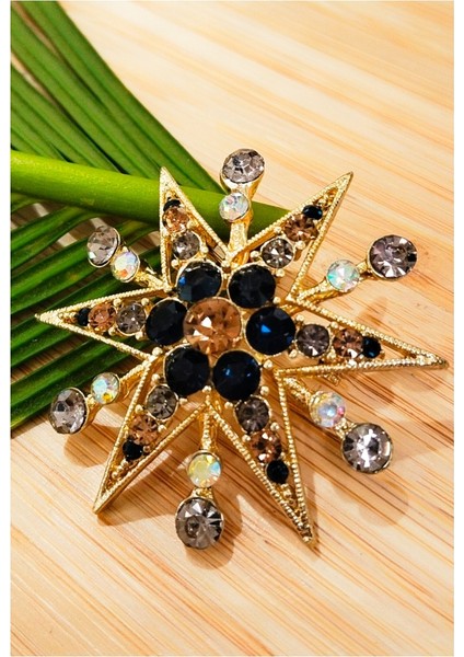 Taşlı Deniz Yıldızı Figürlü Broş