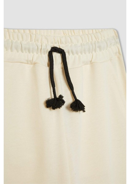 Kız Çocuk Baskılı Beli Bağcıklı Lastikli Paça Cepli Jogger Eşofman Altı