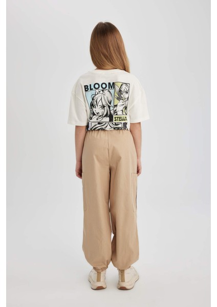 Kız Çocuk Paraşüt Kargo Pamuklu Pantolon