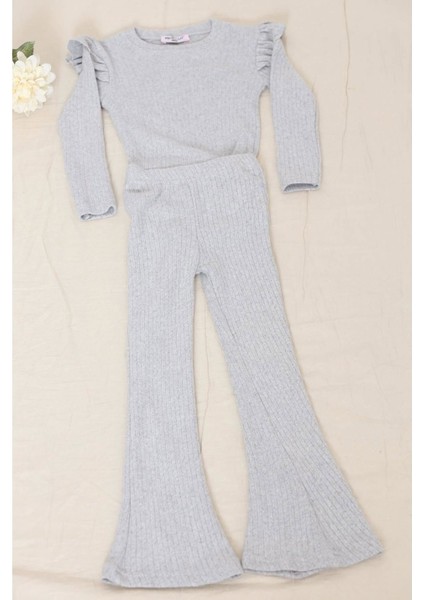 9-10 Yaş Fitilli Çocuk Takım Gri -